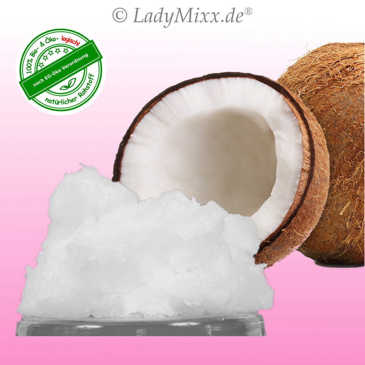 BIO Kokosöl nativ 500 1000ml Kokosfett Kokosnussöl Coconut kaltgepresst LadyMixx