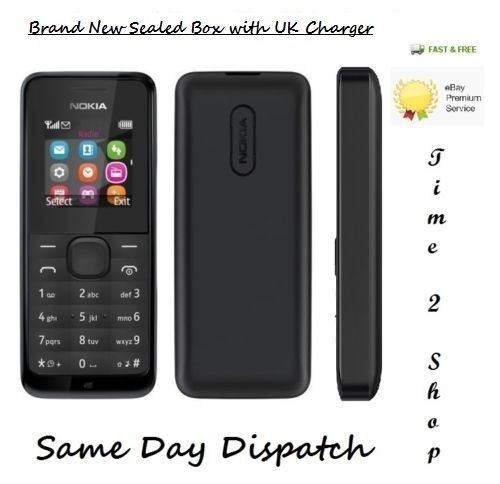 Brand New Nokia 105-BLACK (Unlocked) Dust Free Mobile Phone Cheap Basic Sim Free