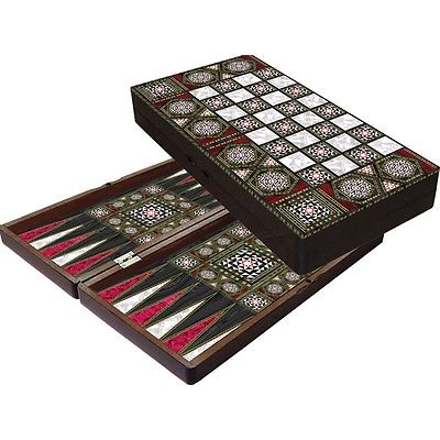 Orientalisches  Luxus Tavla Backgammon ?????n XXL 49 x 49 cm. Hochglanz