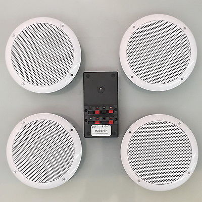   Bluetooth Ceiling Speakers Waterproof 4 Speaker Stereo Kit 100 Watts (S50LW)