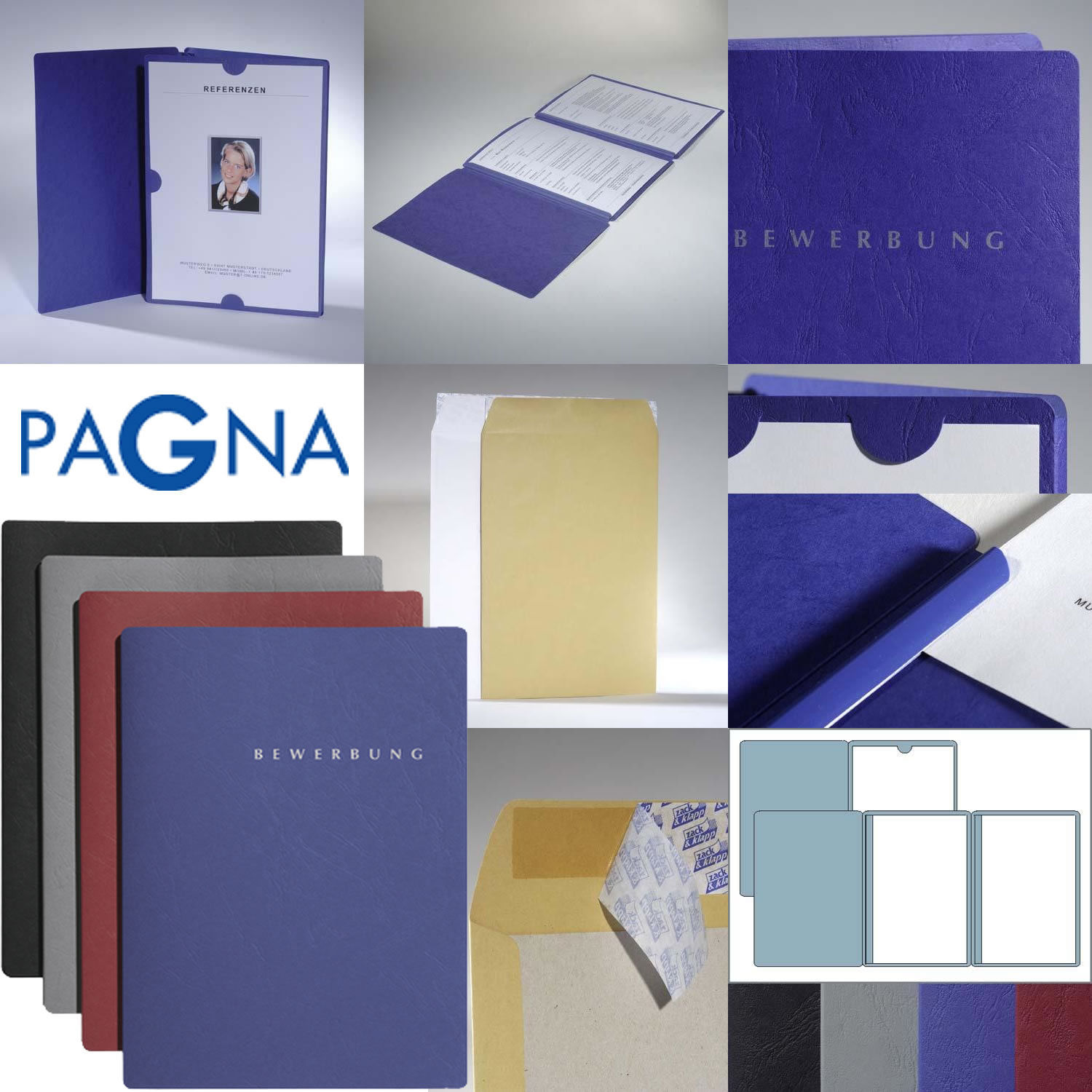 PAGNA SELECT PLUS 15 Bewerbungsmappen 3tlg + Umschläge - Set für Bewerbung
