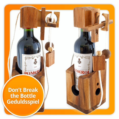 Dont Break the Bottle Geduldsspiel Puzzle aus Holz Geschenk für Weinflaschen