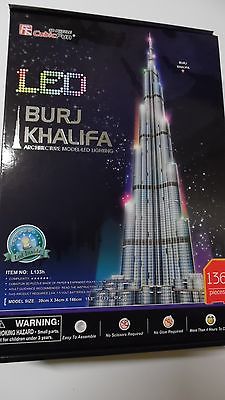 3D Puzzle Burj Khalifa LED (Höhe:146cm!) Dubai Cubic Fun Light Gebäude Tower 