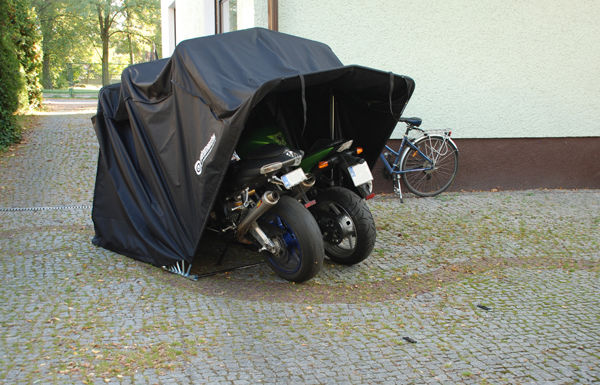 Motorradgarage Faltgarage Motorrad Quad Garage Schutzplane Faltzelt Grau XXL