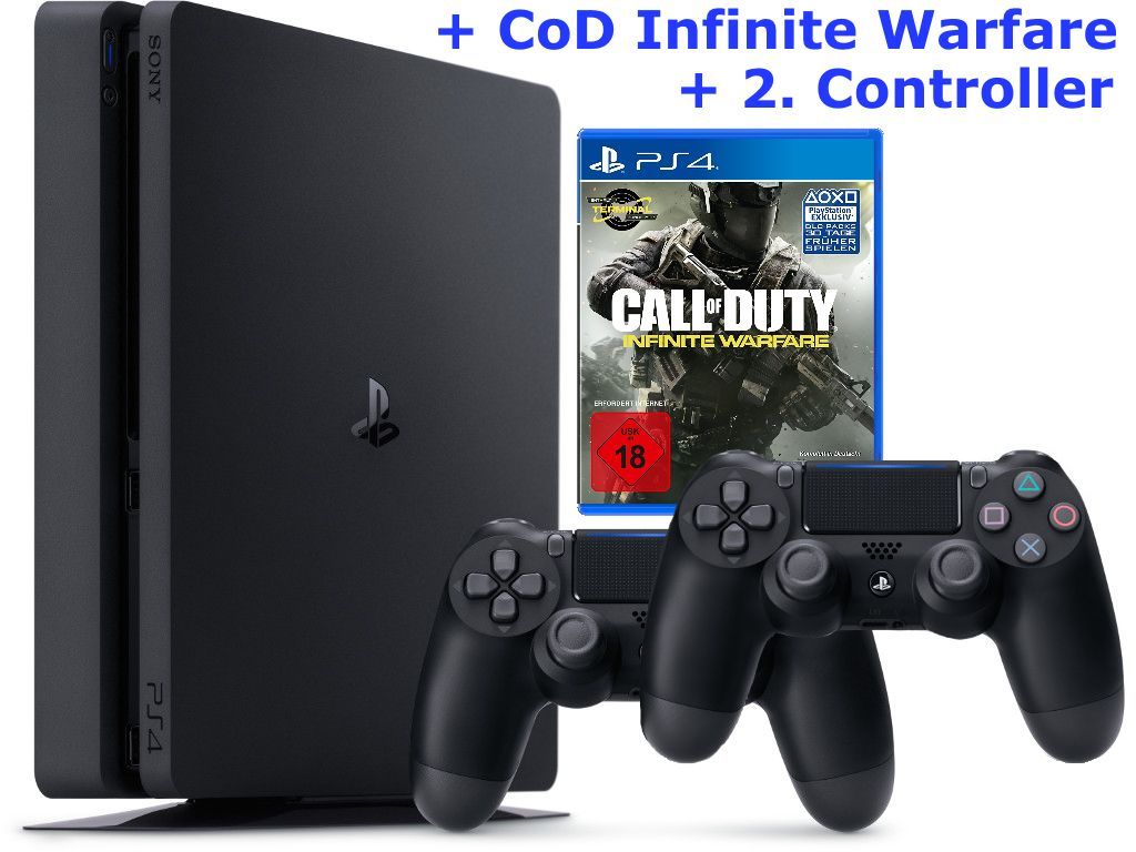 Sony Playstation 4 / PS4 Slim - 1TB - COD Infinite Warfare + 2. Controller WOW