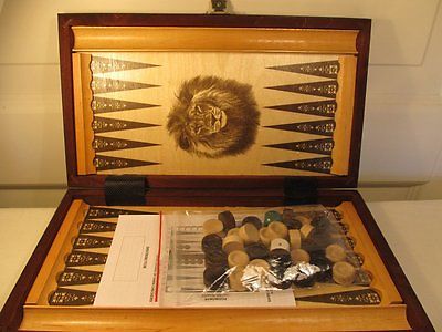 Backgammon 32 x 29 cm Holz braun