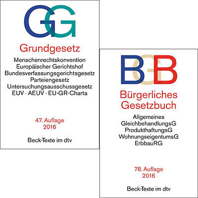 IM SET: Grundgesetz (GG) 47. Auflage + Bürgerliches Gesetzbuch (BGB) 78. Auflage