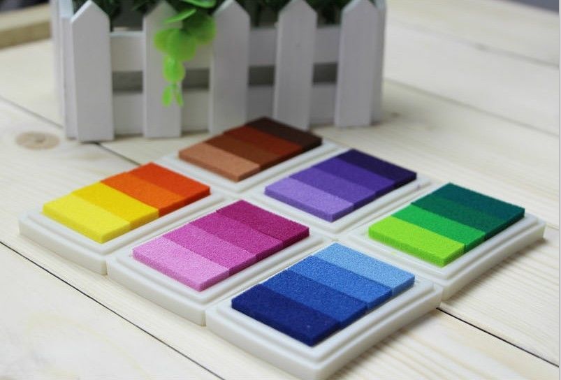 Stempelkissen Set 6 Teile Ink Pad Stempel Kissen mehrfarbig farbig 24 Farben