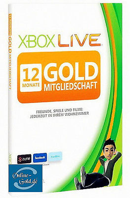 12 Month / Monate XBOX 360 Live Gold Mitgliedschaft-Card - XBOX ONE