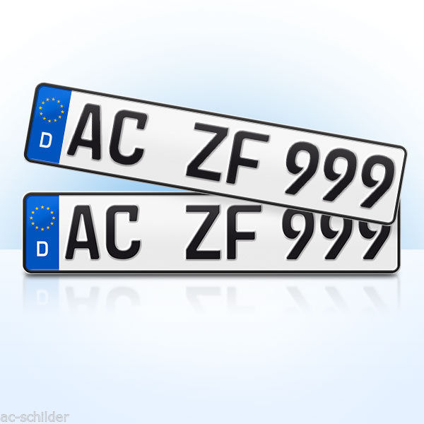 2 Stück EU KFZ Nummernschilder | Kennzeichen | Autoschilder | ALLE MARKEN