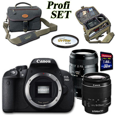 Canon Kamera EOS 700D 18-55mm KIT + 70-300mm Tele AF Objektiv + Zubehörpaket NEU