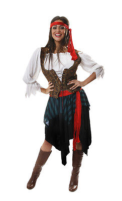FANCY DRESS LADIES PIRATE CARRIBEAN FITS  10-18 GREAT VALUE 