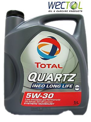 TOTAL Quartz INEO LONG LIFE 5W-30 5 Liter Longlife 5W30 + Ölwechselanhänger