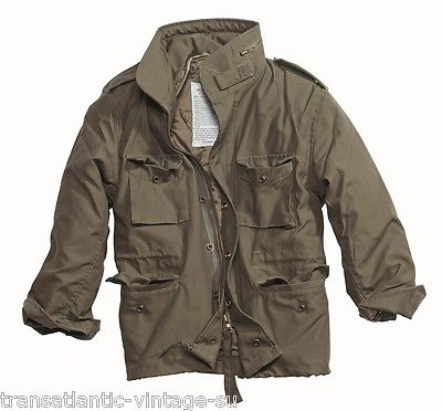 M65 COMBAT FIELD JACKET MENS VINTAGE TYPE MILITARY ARMY COAT QUILTED LINER OLIVE