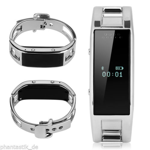 Edelstahl Fitness Sport Handy Uhr OLED Schrittzähler Smart-Armband watch Kalorie