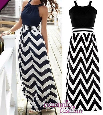 ?Größe 34-42 Elegantes Sommerkleid Abendkleid Strandkleid Schwarz/Weiß+B493?