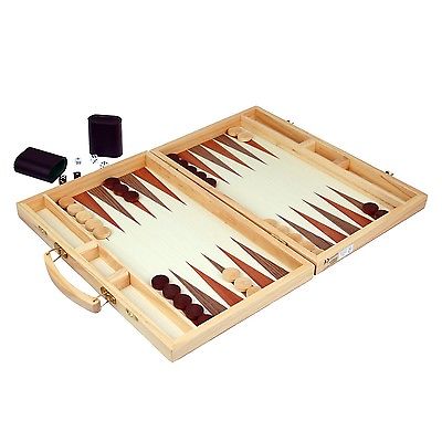 Natural Games 26563 Backgammon Tavla großer Holz-Koffer deLuxe