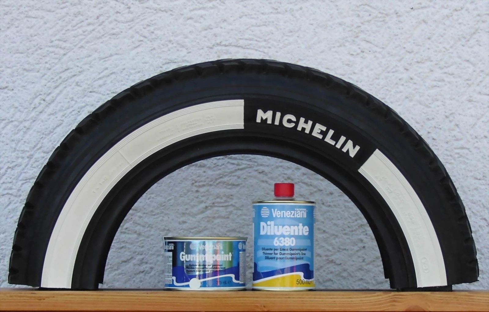 Veneziani Weisswandreifen - Set  Reifenfarbe + Verdünner für Oldtimer und Tuning