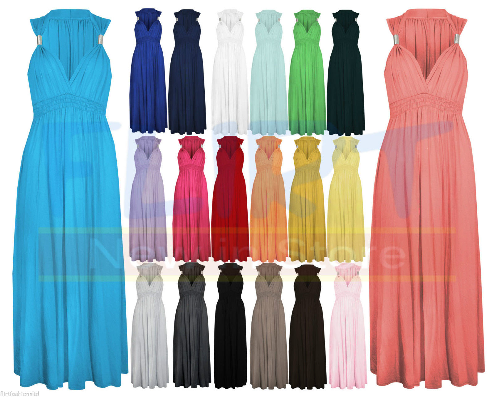 LADIES LONG STRETCH WOMENS MAXI DRESS SPRING COIL EVENING DRESSES 6 8 10 12 14