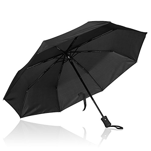 AVIATE Premium Regenschirm mit Etui, leicht, winddicht, rostfrei in schwarz mit 2 Jahren Zufriedenheitsgarantie - Taschenschirm / Reise-Regenschirm / Outdoor-Regenschirm