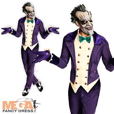 Deluxe The Joker Halloween Mens Batman Fancy Dress Adult Costume Outfit + Mask