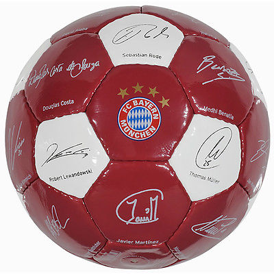 FC Bayern München Ball Unterschriften Signature 2016 klein Gr.1 Neu
