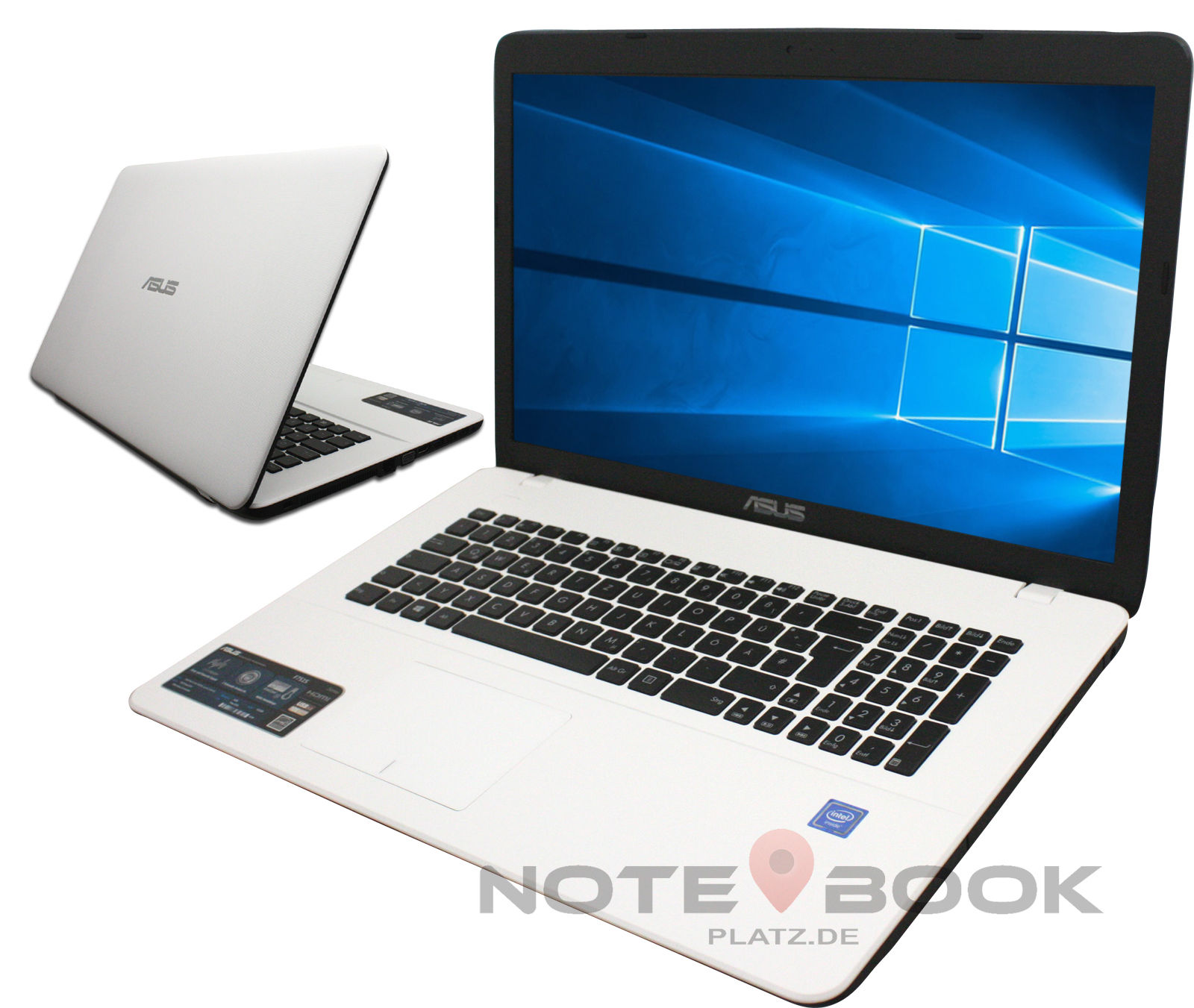 ASUS Notebook 17 Zoll -Weiß -Pentium Quad - 4 x 2,56 GHz - 1T HDD - 4 GB - Win10