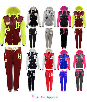 NEW LADIES BASEBALL TRACKSUIT JOGGING BOTTOMS WOMENS HOODIE SIZE 8-14