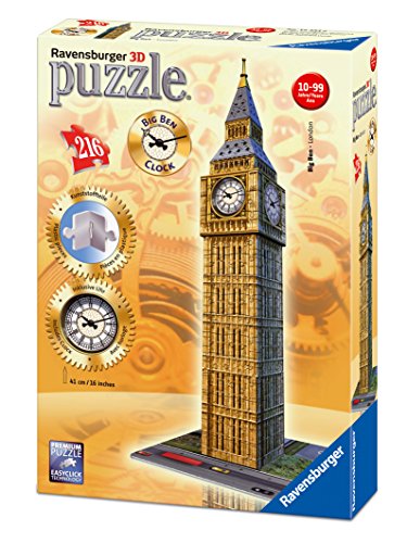 Ravensburger 3D-Puzzle 12586 - Big Ben mit echter Uhr, 216-teilig Bauwerke