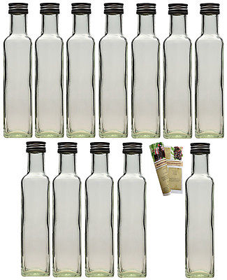 20 x 250 ml leere Glasflaschen Eckig Maraska Likörflaschen Flasche 0,25 Liter  