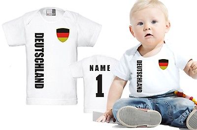 Deutschland KINDER BABY Gr 56/62 - 68/74 - 80/86  T-Shirt Trikot - EM NAME+ NR w