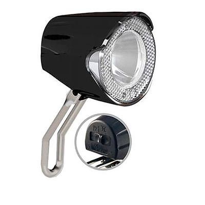 Fahrrad Scheinwerfer LED Nabendynamo Schalter Standlicht 20 Lux Lampe Frontlampe