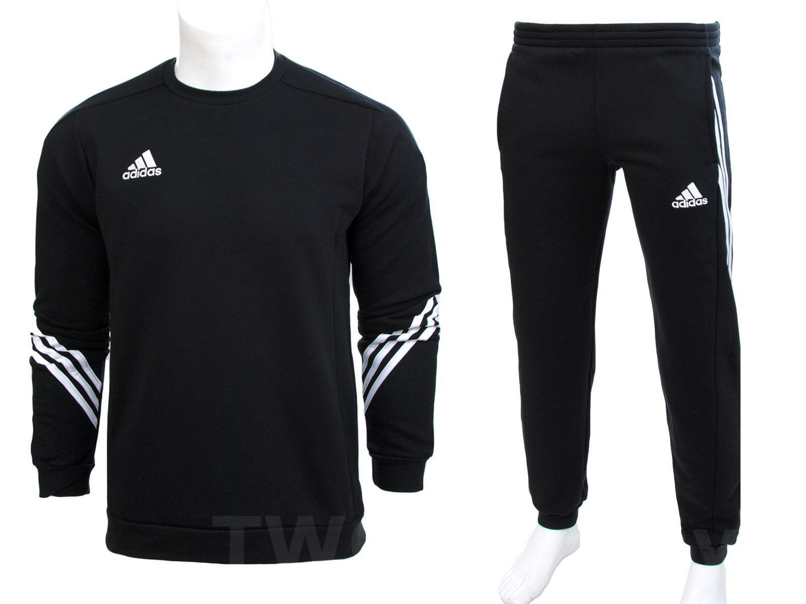 Mens Adidas Fleece Tracksuit Sweater Jogging Bottoms Sweatpants Black S - XXL