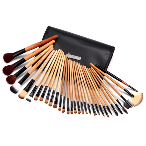 31tlg Pinsel Set Make-up Echthaar Brush mit kosmetik Tasche
