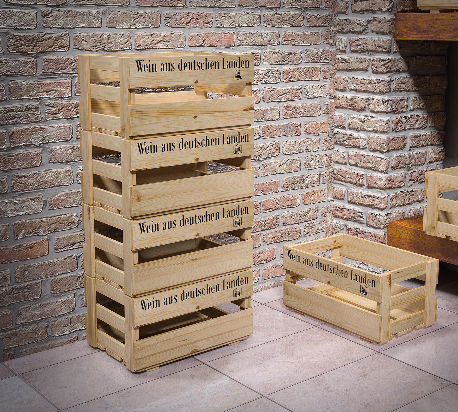 9er Set Weinkisten aus Holz Holzkiste Dekokiste Allzweckkiste Weinregal Holzbox 