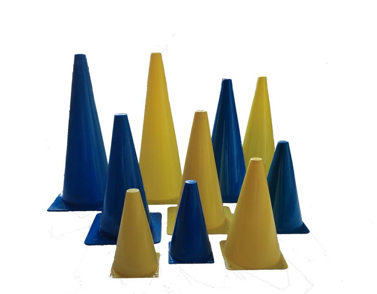 10 Markierkegel, Kegel, Pylone, Pylonen  ++ blau, gelb ++ von 18-45 cm lieferbar