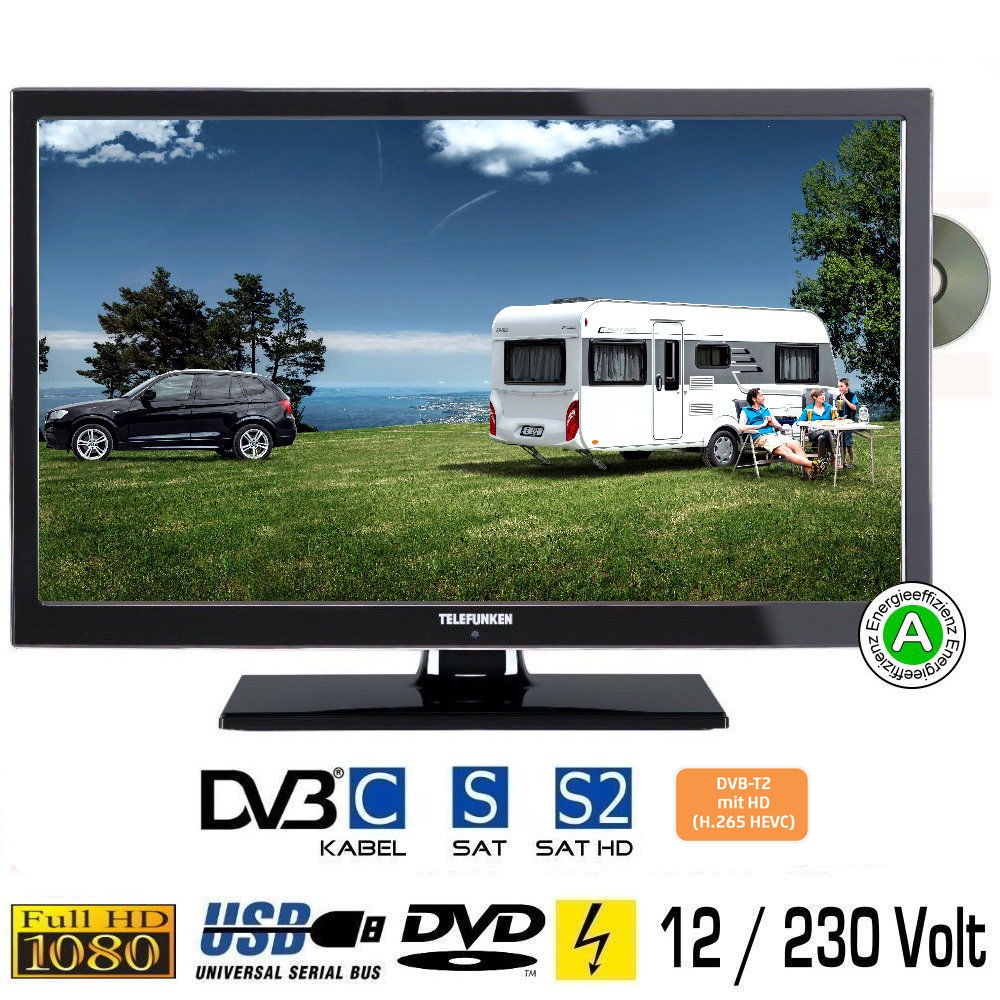 Telefunken L22F272DV LED Fernseher 22 Zoll DVB/S/S2/T2/C, DVD, USB, 12V 230 Volt