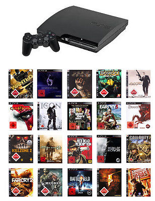 Playstation 3 Slim  Komplettbundle inkl. 5 Spiele (ab 18 Jahren) / PS3 (USK18)