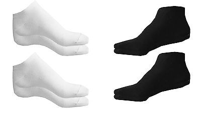 Trainer Liner Ankle Socks Mens Womens Cotton Rich Sport Black White x12 Pairs