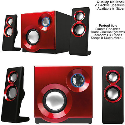QUALITY 2.1 Compact Surround Sound Gaming Speaker System -PC Laptop TV Subwoofer