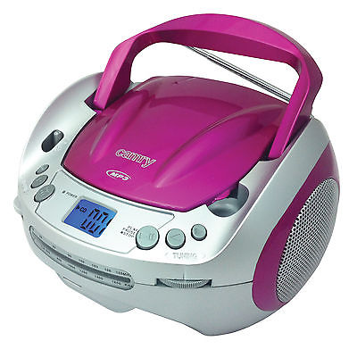 Tragbarer CD MP3 Player USB Radio Tragbare Boombox Kinder CD-Radio Pink NEU