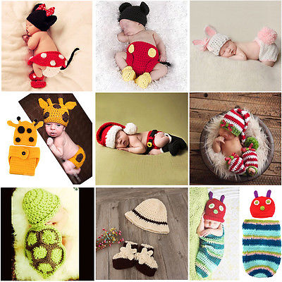 Fotoshooting Baby Fotografie Strick Mütze Kostüm Häkelkostüm Neugeborenen Set