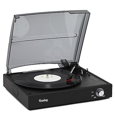 Kenley 3 Speed Retro Vinyl Record Player Stereo Turntable with Built-In Speakers