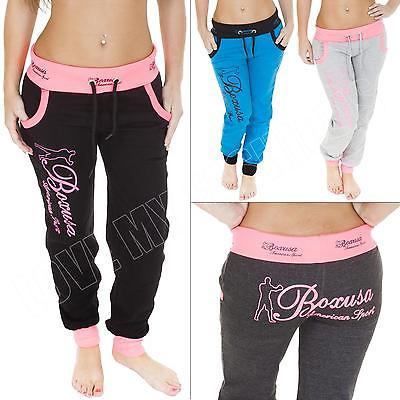 New Womens Ladies American Sport Tracksuit Jogging Bottoms Joggers Size 8 10 12
