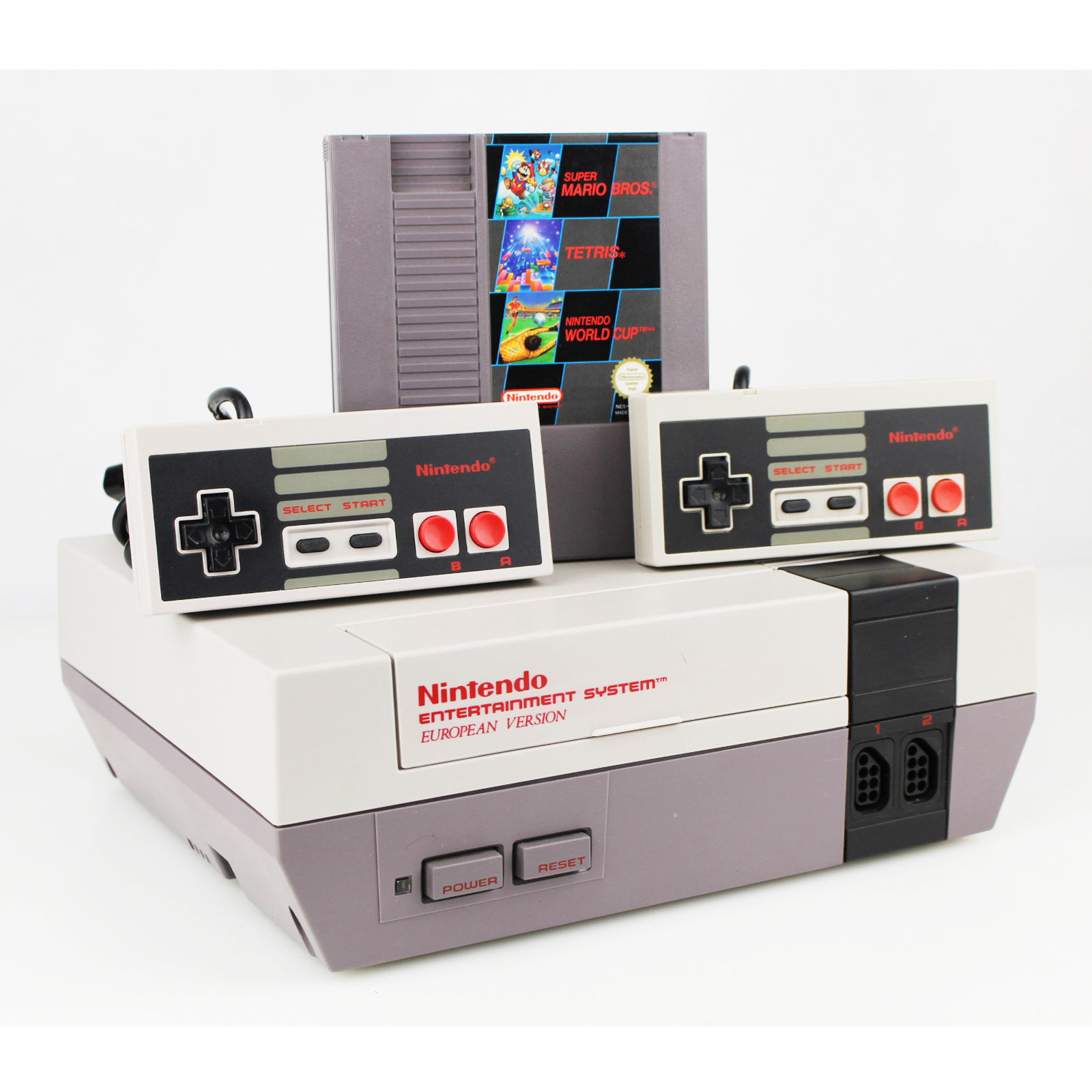  Nintendo NES Konsole PAL 3in1 Spiel Mario Bros. Tetris World Cup + 2 Controller