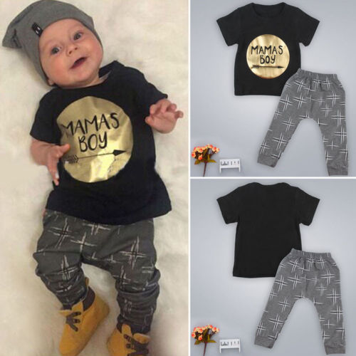 Neugeborene Kinder Jungen Baby Strampler Set Anzug Dope Top Kurzarmshirt Hose