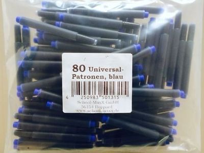80 Universal Patronen Tintenpatrone für Lamy Pelikan Herlitz Universalpatrone