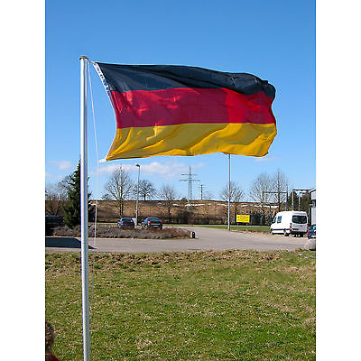 Teleskop Fahnenmast 4m Aluminium Flaggenmast inkl. Deutschland Fahne 