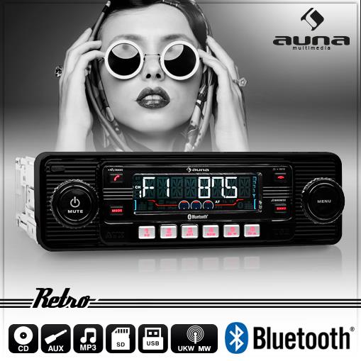 CLASSIC CAR RETRO AUTORADIO OLDTIMER YOUNGTIMER USB SD MP3 CD BLUETOOTH RADIO