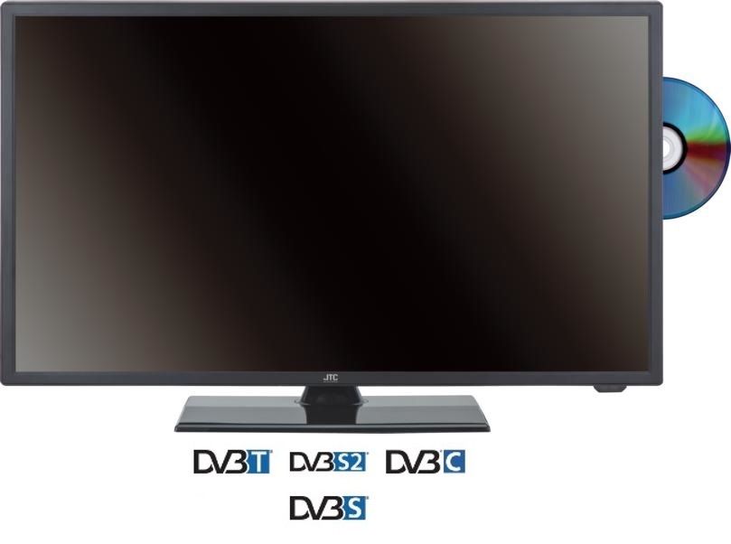 JAY-TECH LED TV D2.4N (24 Zoll / 61cm) mit Triple Tuner (DVB-T2/-C/-S2) und DVD